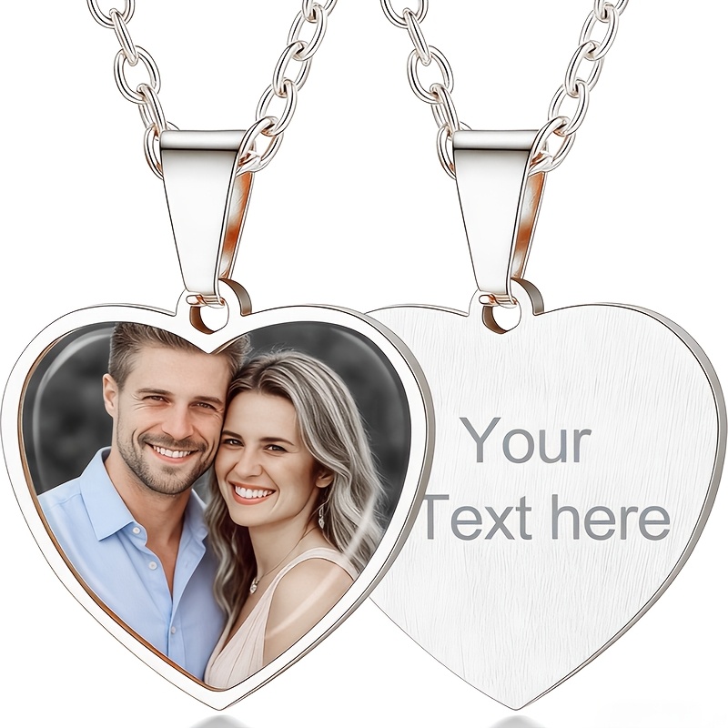 Personalized Heart-Shaped Photo Pendant Necklace — Custom Gift